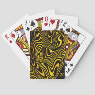 Personalisierte schwarze gelbe Goldwirbel-Textur Spielkarten