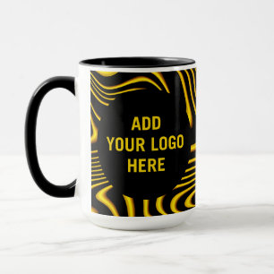 Personalisierte schwarze gelbe Goldwirbel-Textur Tasse