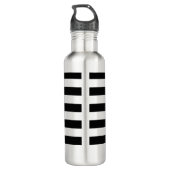 Personalisierte schwarze gestreifte Wasser-Flasche Trinkflasche (Rückseite)