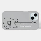 personalisierte schwarze Gitarre Case-Mate iPhone Hülle (Rückseite (Horizontal))