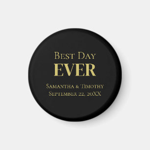 Personalisierte Schwarze Gold Beste Hochzeit Aller Magnet