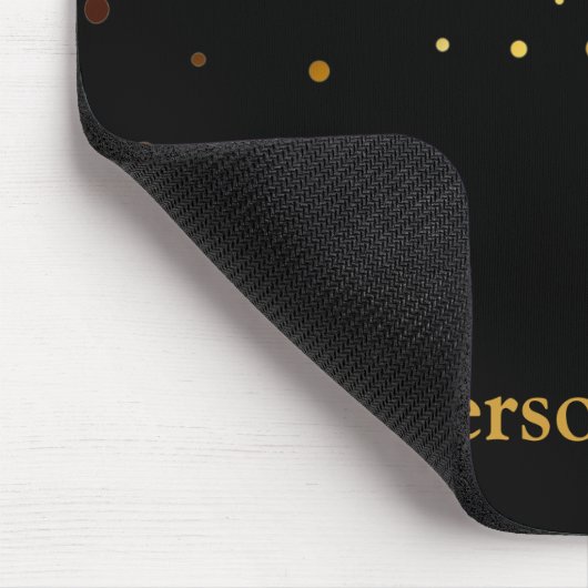 Personalisierte schwarze GoldGlitzer-Imitat-Folie Mousepad (Ecke)