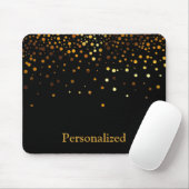 Personalisierte schwarze GoldGlitzer-Imitat-Folie Mousepad (Mit Mouse)
