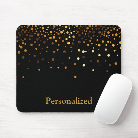 Personalisierte schwarze GoldGlitzer-Imitat-Folie Mousepad (Mit Mouse)
