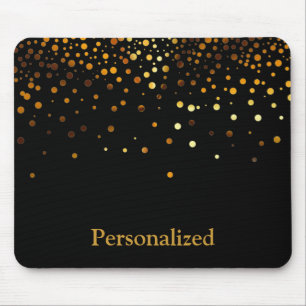 Personalisierte schwarze GoldGlitzer-Imitat-Folie Mousepad
