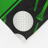 Personalisierte schwarze Golfball-NamensT-Shirts Fleecedecke (Ecke)