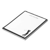 Personalisierte schwarze Golfer-Silhouette Notizblock (Rotiert)