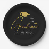 Personalisierte Schwarze Grad Teller - Party ferti (Vorderseite)