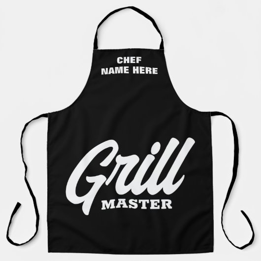 Personalisierte Schwarze Grill Master GRILLEN Schü Schürze (Vorderseite)