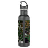 Personalisierte schwarze, grüne, flüssige Kunstmar Edelstahlflasche (Rückseite)