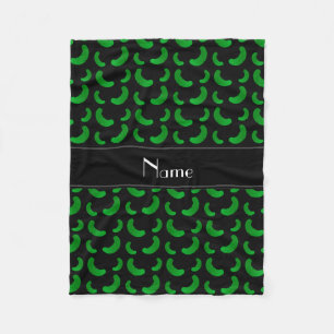 Personalisierte schwarze grüne Namensessiggurken Fleecedecke