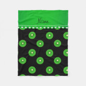 Personalisierte schwarze grüne Namenskiwi Fleecedecke (Vorderseite)