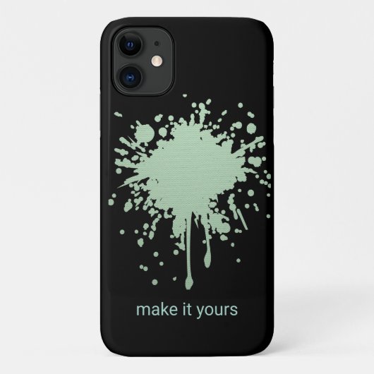 Personalisierte schwarze Handyhülle mit grünem Tin Case-Mate iPhone Hülle (Rückseite)