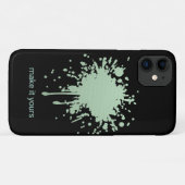 Personalisierte schwarze Handyhülle mit grünem Tin Case-Mate iPhone Hülle (Rückseite (Horizontal))