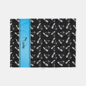 Personalisierte schwarze Hockey-NamensSkate Fleecedecke (Vorderseite (Horizontal))