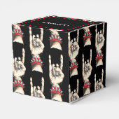 Personalisierte schwarze Hörner auf Geschenkschachtel (Rückseite)