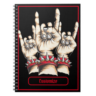 Personalisierte schwarze Hörner auf Notizblock