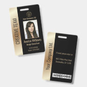 Personalisierte schwarze ID für Firmenmitarbeiter Ausweis (Front & Back)