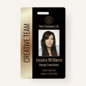 Personalisierte schwarze ID für Firmenmitarbeiter Ausweis (Vorderseite)