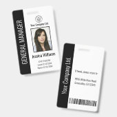 Personalisierte schwarze ID für Firmenmitarbeiter Ausweis (Front & Back)