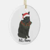 Personalisierte Schwarze Katze Keramik Ornament (Rechts)
