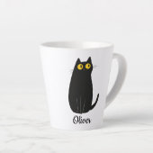 Personalisierte Schwarze Katze Latte Tasse - Benut (Rechte Ecke)