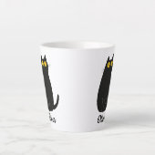 Personalisierte Schwarze Katze Latte Tasse - Benut (Vorderseite)