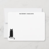 Personalisierte schwarze Katze Mitteilungskarte (Vorderseite)