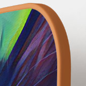 Personalisierte schwarze Katze, moderne Farben Pickleball Schläger (Linke Seite)