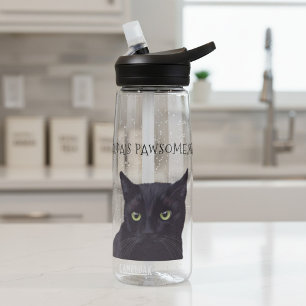 Personalisierte schwarze Katzenname großartige Was Trinkflasche