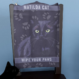 Personalisierte schwarze Katzenpflaster Druck Cust Golfhandtuch