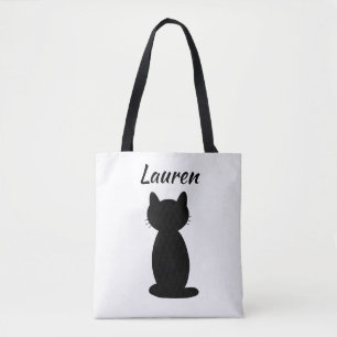 Personalisierte schwarze Katzensilhouette Tasche