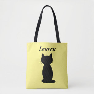Personalisierte schwarze Katzensilhouette Tasche
