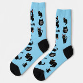 Personalisierte schwarze Katzensocken - Benutzerde Socken (Linkes Detail)