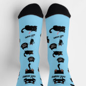 Personalisierte schwarze Katzensocken - Benutzerde Socken (Oben)