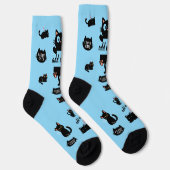 Personalisierte schwarze Katzensocken - Benutzerde Socken (Rechts)