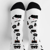 Personalisierte schwarze Katzensocken - Benutzerde Socken (Oben)