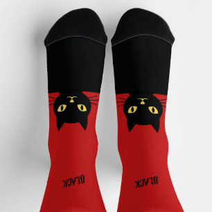 Personalisierte schwarze Katzensocken - Geschenk f Socken