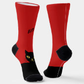 Personalisierte schwarze Katzensocken - Geschenk f Socken (Gewinkelt)