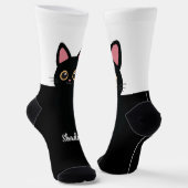 Personalisierte schwarze Katzensocken - Geschenk f Socken (Gewinkelt)
