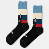 Personalisierte schwarze Katzensocken mit individu Socken (Linkes Detail)