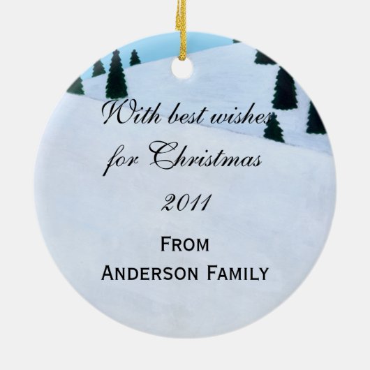 Personalisierte schwarze keramik ornament (Hinten)