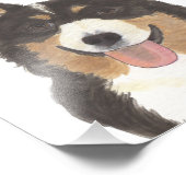 Personalisierte Schwarze Kopffarben Corgi Art Fotodruck (Ecke)