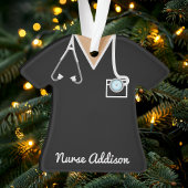 Personalisierte Schwarze Krankenschwester Ornament