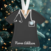 Personalisierte Schwarze Krankenschwester Ornament
