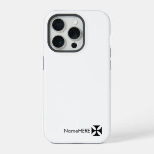 Personalisierte schwarze Kreuz-Pattee-Kunst, Schwa iPhone 15 Pro Hülle