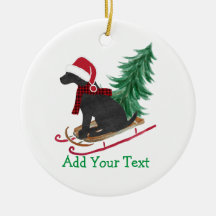 Personalisierte schwarze Lab Xmas-Schlitten