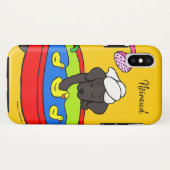 Personalisierte schwarze Labrador-Gummikeule-Hülle Case-Mate iPhone Hülle (Rückseite (Horizontal))