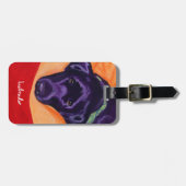 Personalisierte schwarze Labrador-Malerei Gepäckanhänger (Vorderseite horizontal)