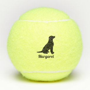 Personalisierte schwarze Labrador-Silhouette Tennisbälle